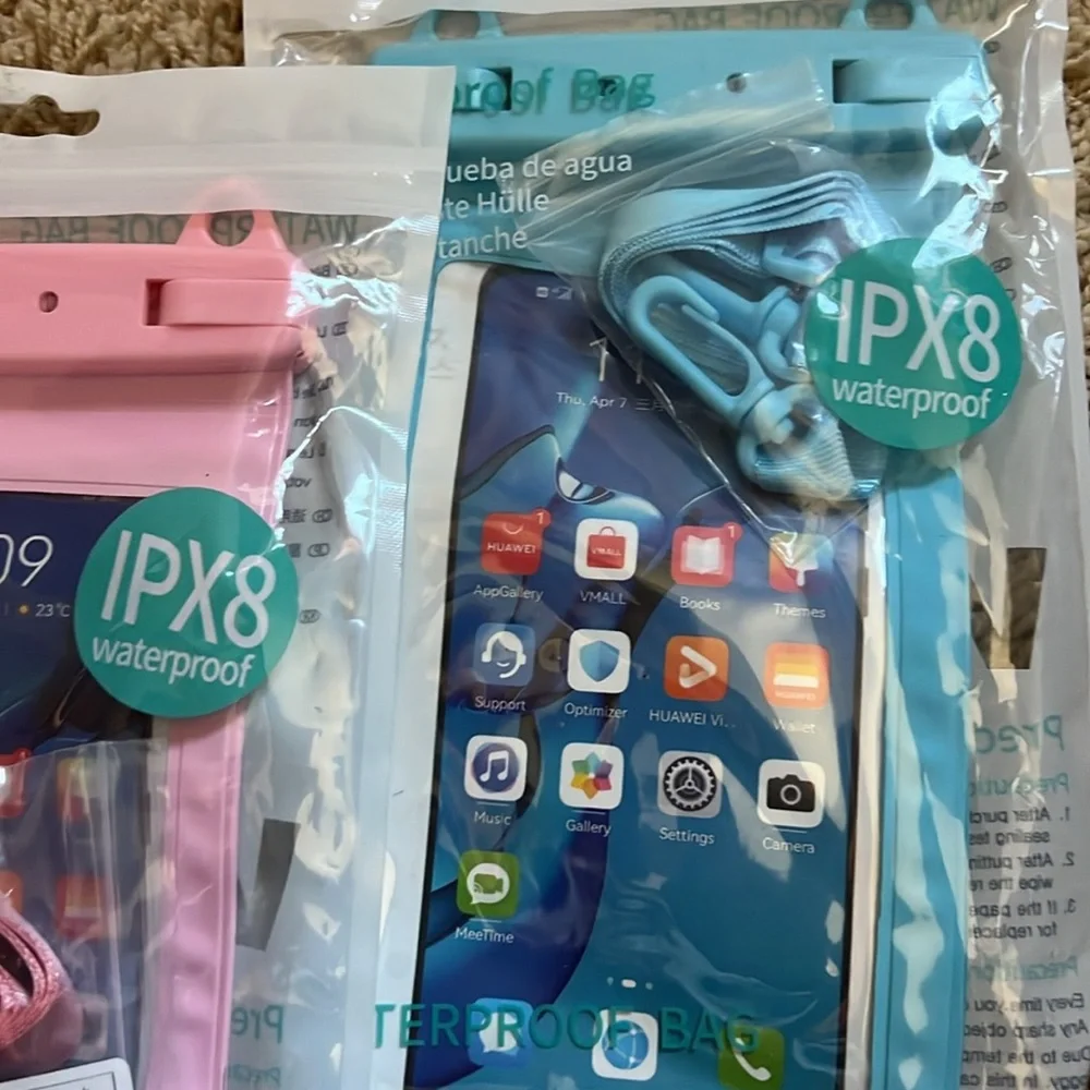 Pair His & Hers Waterproof Phone Pouch “ Set of 2 “ New! The 4” x 7”